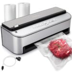 Vacuum Sealer Machine, 85kPa 120W Automatic Food Vacuum Sealer, Powerful Sealing System, Build-in Cutter, Bags Storage, Food Saver With Moist Mode and Air Suction Hose