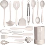 Dishwasher Safe Silicone Cooking Utensils Set - 446°F Heat Resistant Basic Silicone Kitchen