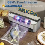 Vacuum Sealer Machine, 85kPa 120W Automatic Food Vacuum Sealer, Powerful Sealing System, Build-in Cutter, Bags Storage, Food Saver With Moist Mode and Air Suction Hose - Image 3