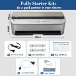 Vacuum Sealer Machine, 85kPa 120W Automatic Food Vacuum Sealer, Powerful Sealing System, Build-in Cutter, Bags Storage, Food Saver With Moist Mode and Air Suction Hose - Image 5