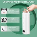 Mini Travel Electric Kettle 450ML, 4 Temperature Settings, Double Wall 316 Stainless Steel, Portable Hot Water Boiler for Hotel/Office, with Storage Bag and Cleaning Brush (White 1) - Image 7