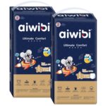 AIWIBI Ultimate Comfort Overnight Nappy Pants, Size 4, 360 Pull-On Disposable Baby Nappy Pants,Super Absorbent 88 Count (9-14 kg), Nighttime Underwear
